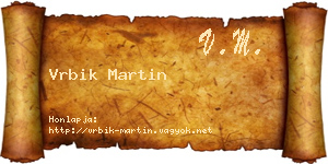 Vrbik Martin névjegykártya