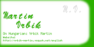 martin vrbik business card